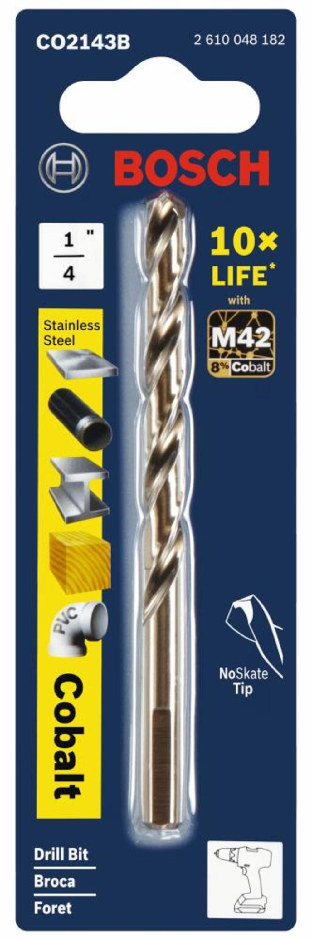 1/4 In. X 4 In. Cobalt M42 Drill Bit CO2143B