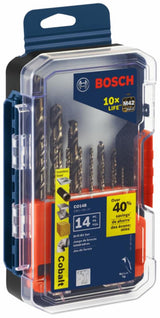 14-Piece Assorted Cobalt Jobber Length Twist Drill Bit Set CO14B