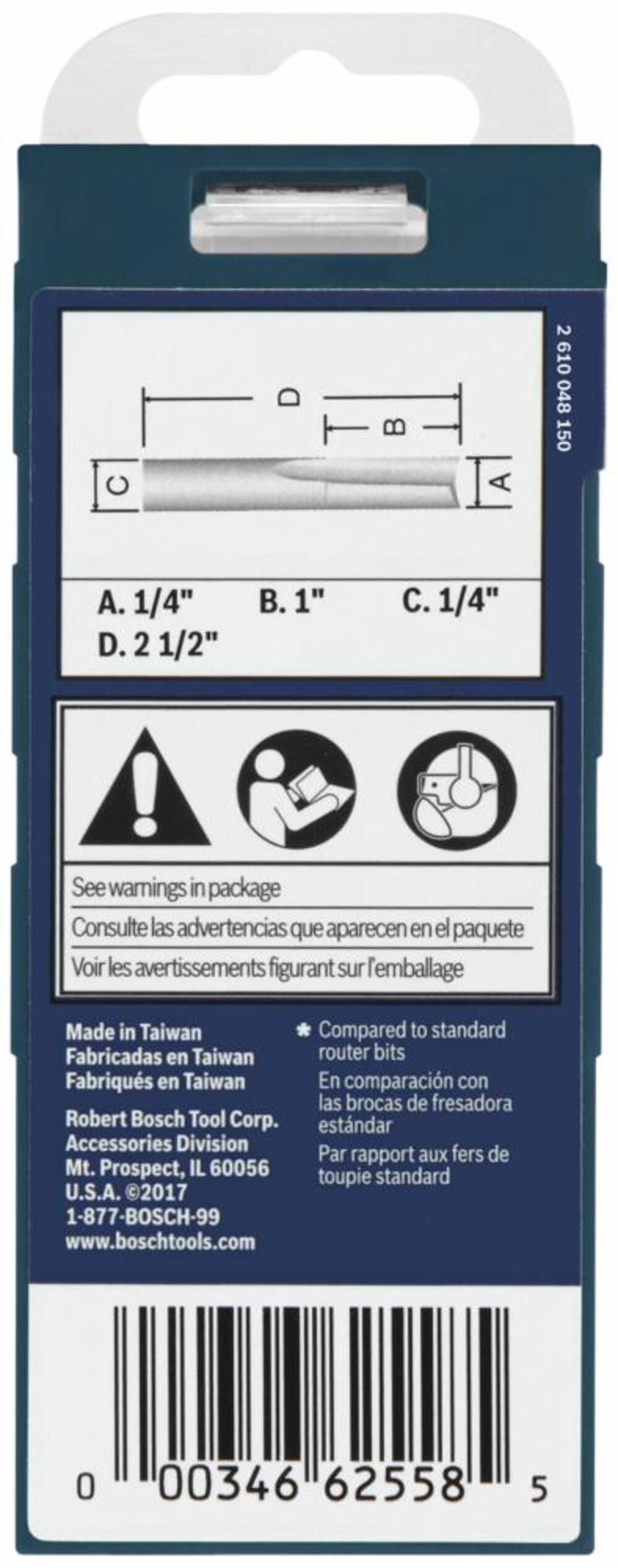 1/4-in Carbide-Tipped O-flute Router Bit 86010MC