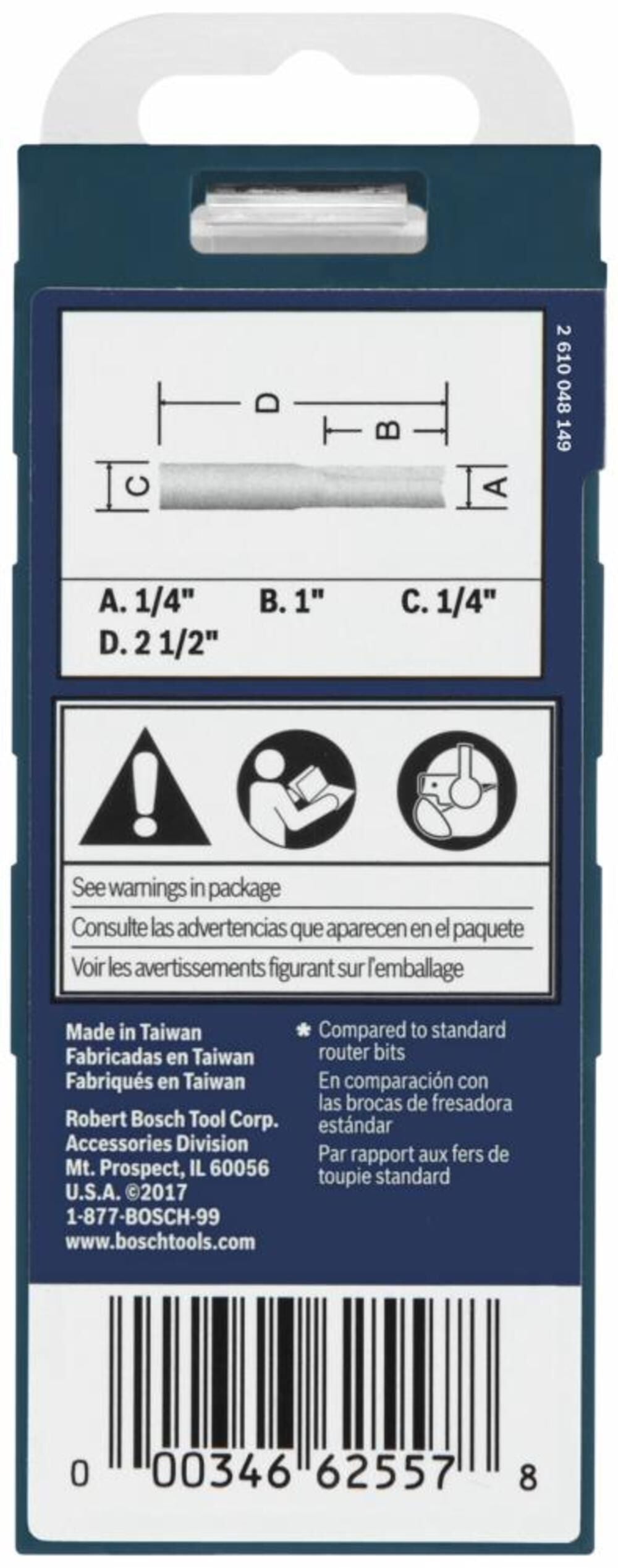 1/4-in Carbide-Tipped Straight Router Bit 85987MC