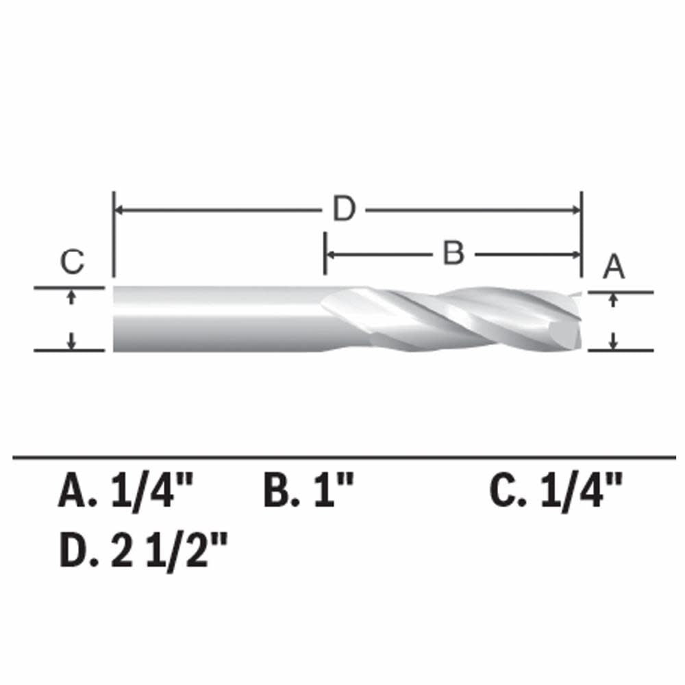 1/4-in Solid Carbide Upcut Spiral Router Bit 85911MC