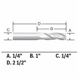 1/4-in Solid Carbide Upcut Spiral Router Bit 85911MC