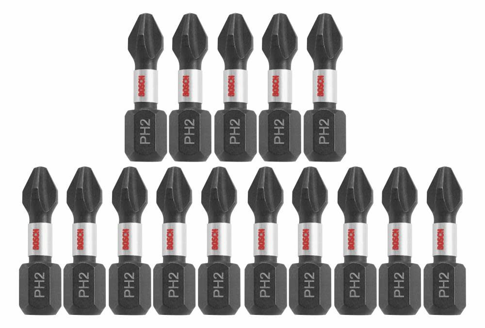 15 pc. Impact Tough 1 In. Phillips #2 Insert Bits ITPH2115