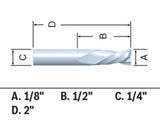 1/8-in Carbide-Tipped Downcut Spiral Router Bit 85900MC