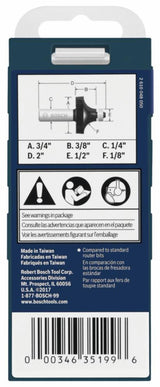 1/8-in Carbide-tipped Roundover Router Bit 85290MC