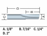 1/8in x 7/16in Solid Carbide Single Flute Straight Router Bit 85209MC