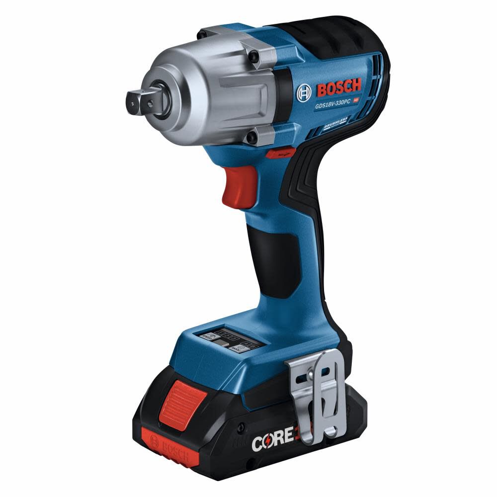 4-Amp 18-volt Variable Brushless 1/2-in square Drive Cordless Impact Wrench (2 Batteries) GDS18V-330PCB25