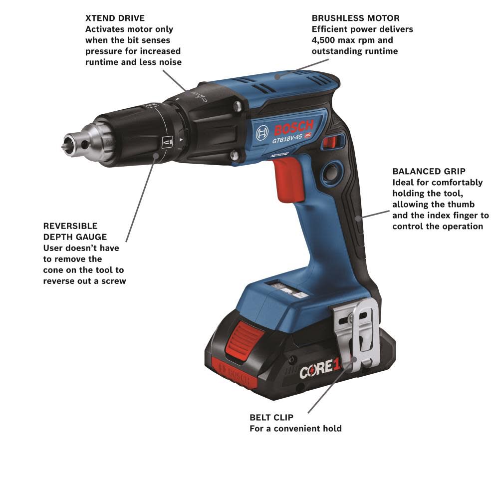 GTB18V-45B15 4-Amp 18-volt Lithium Ion (li-ion) Brushless Screw Gun Kit GTB18V-45B15