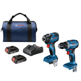 18-volt 2-Tool Brushless Power Tool Combo Kit with Soft Case (2-Batteries Included and Charger Included) GXL18V-27B22