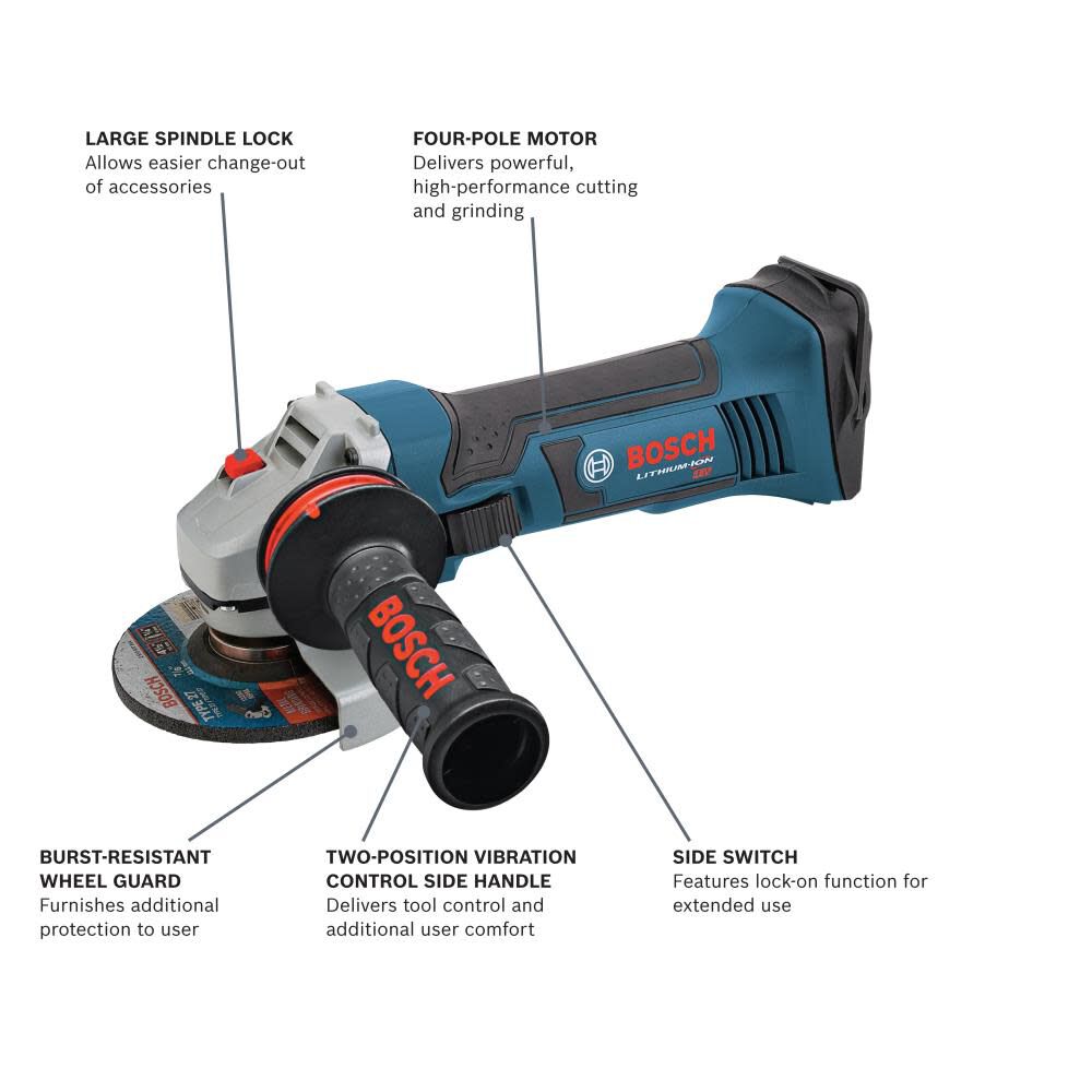 18V 4-1/2 In. Angle Grinder (Bare Tool) GWS18V-45