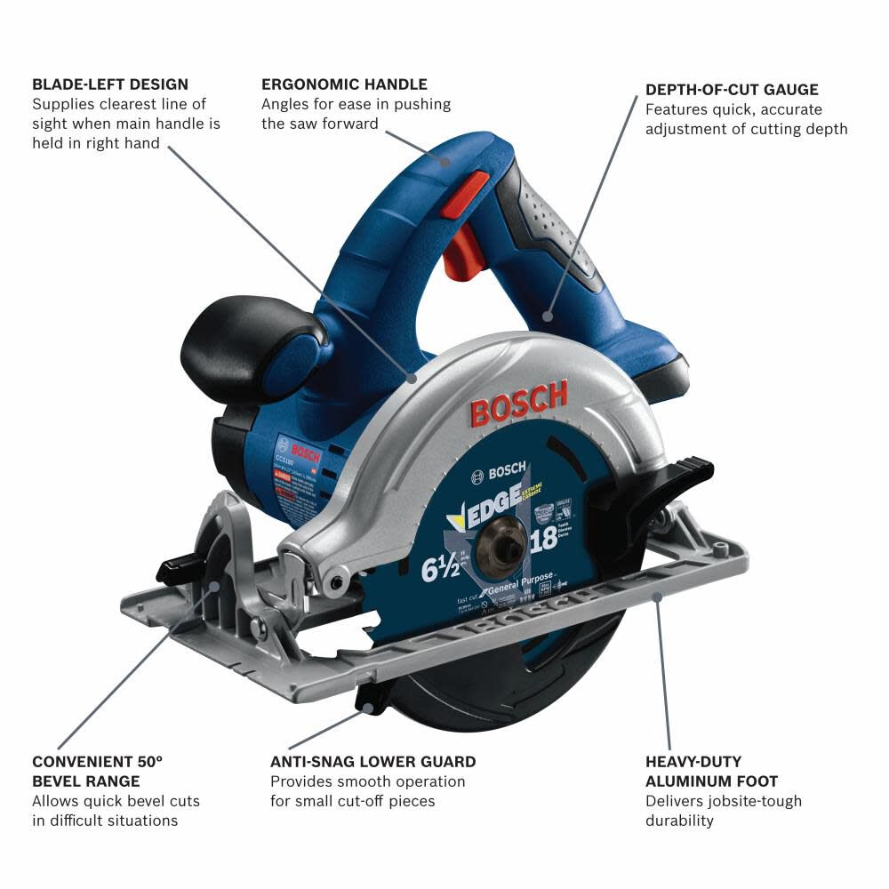 18-volt 2-Amp 6-1/2-in Cordless Circular Saw (Bare Tool) CCS180B