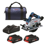 18-volt 4-Amp 6-1/2-in Worm Drive Brushless Cordless Circular Saw Kit (2-Batteries and Charger Included) GKS18V-22LB25