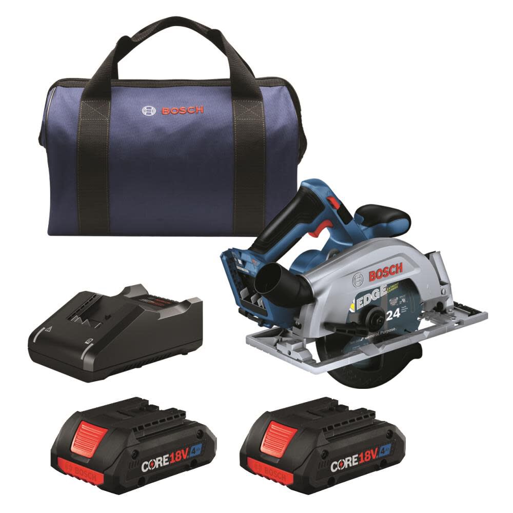 18-volt 4-Amp 6-1/2-in Brushless Cordless Circular Saw Kit (2-Batteries and Charger Included) GKS18V-22B25