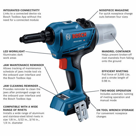 18V Brushless Connected Rivet Tool (Bare Tool) GRG18V-3600CN