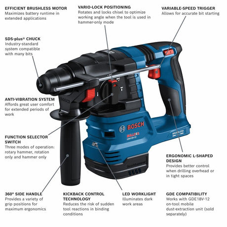 18-volt 8-Amp Sds-plus Variable Speed Cordless Rotary Hammer Drill (Bare Tool) GBH18V-22N