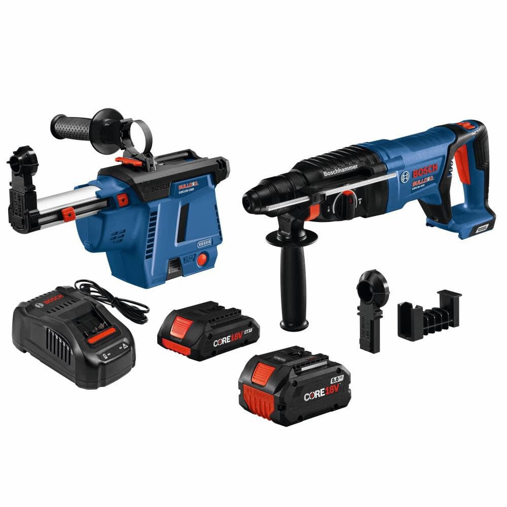 18V Bulldog 1in Rotary Hammer Kit with Mobile Dust Extractor GBH18V-26DK26GDE