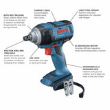 4-Amp 18-volt Variable Speed Brushless 1/2-in square Drive Cordless Impact Wrench (Bare Tool) GDS18V-221N