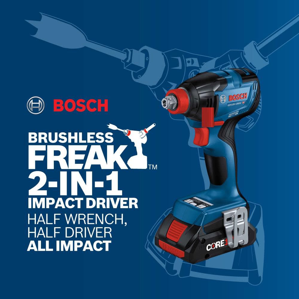 18-volt 1/4-in; 1/2-in Brushless Cordless Impact Driver (1-Battery Included, Charger Included and Soft Bag included) GDX18V-1800B12