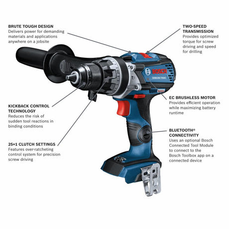 18V EC Brute Tough 1/2in Hammer Drill/Driver (Bare Tool) GSB18V-755CN