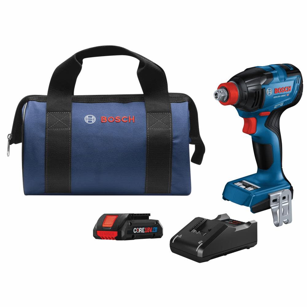 GDX18V-1860CB15 18-volt 1/4-in; 1/2-in Brushless Cordless Impact Driver (1-Battery Included, Charger Included and Soft Bag included) GDX18V-1860CB15