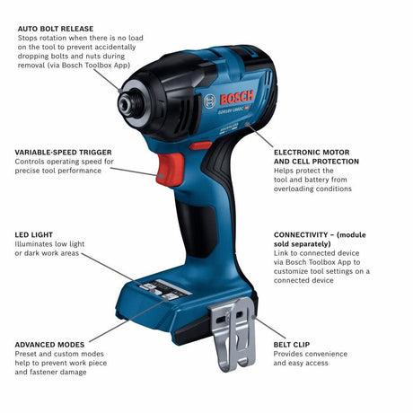 18V Hex Impact Driver Connected Ready 1/4in (Bare Tool) GDR18V-1860CN