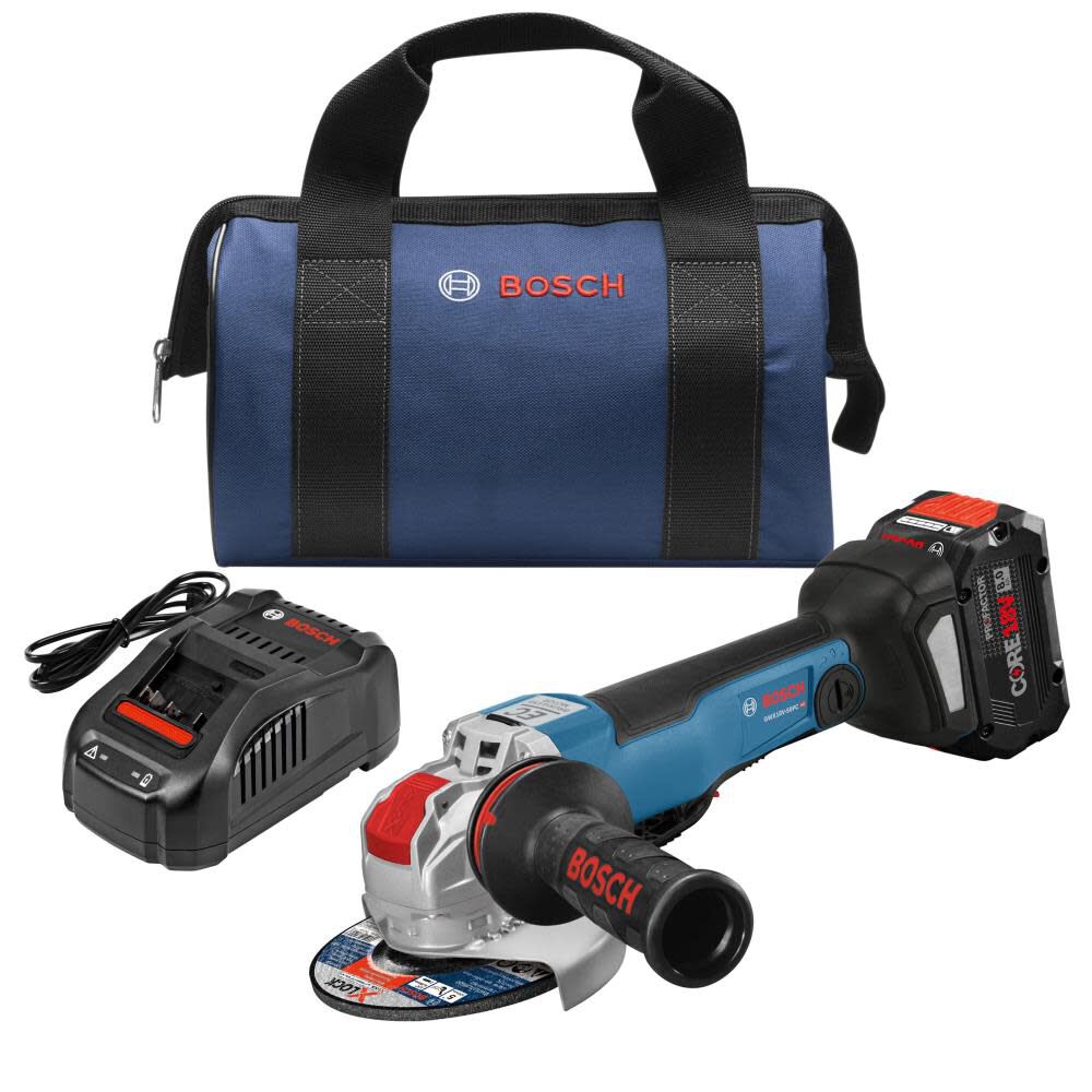 PROFACTOR 5-in 18-volt 8 Amps Paddle Switch Brushless Cordless Angle Grinder (Charger Included and 1-Battery) GWX18V-50PCB14