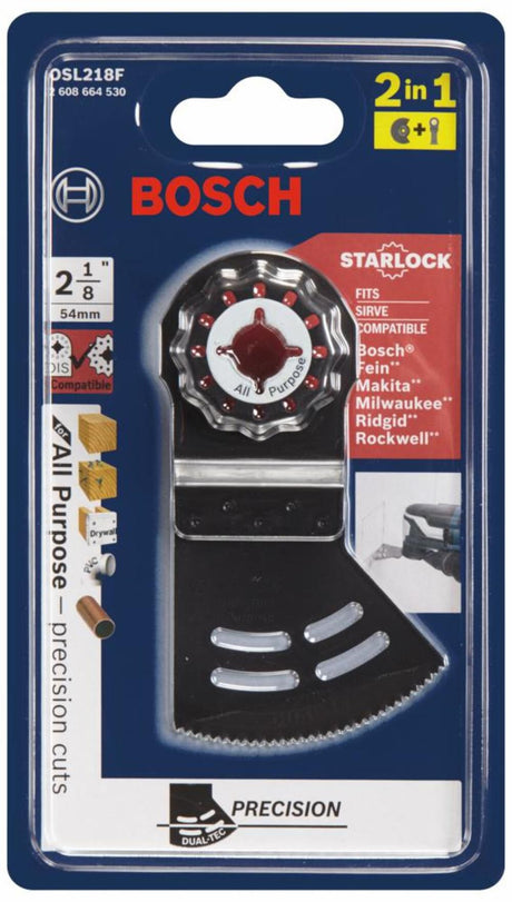 2-1/8 In. Starlock Oscillating Multi-Tool 2-in-1 Dual-Tec Bi-Metal Plunge Blade OSL218F