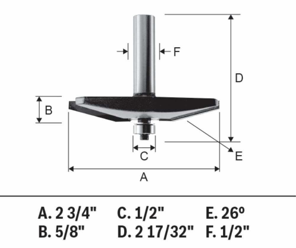 2-3/4-in Carbide-Tipped Vertical Raised Panel Router Bit 85637MC