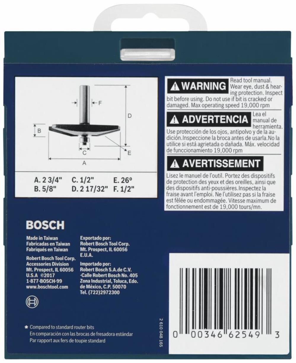 2-3/4-in Carbide-Tipped Vertical Raised Panel Router Bit 85637MC