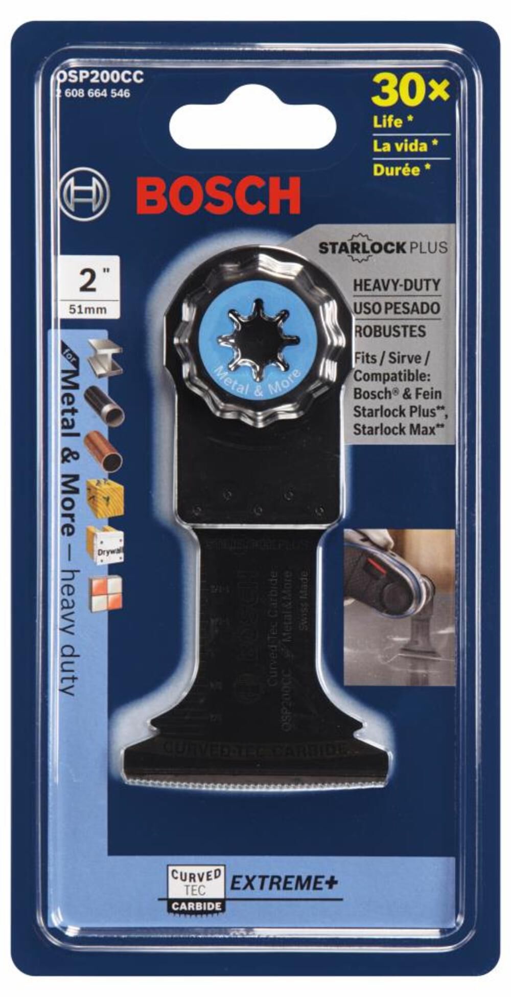 2 In. StarlockPlus Oscillating Multi-Tool Curved-tec Carbide Extreme Plunge Blade OSP200CC