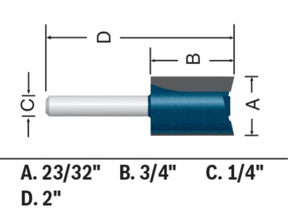 23/32in x 3/4in Carbide Tipped Plywood Mortising Router Bit 84602MC