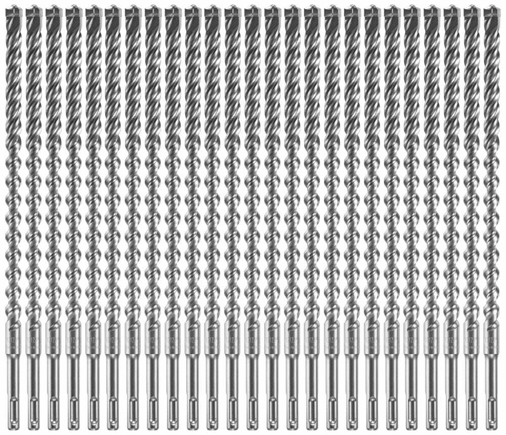 25 pc. 1/2 In. x 10 In. x 12 In. SDS-plus Bulldog Xtreme Carbide Rotary Hammer Drill Bits HCFC2084B25