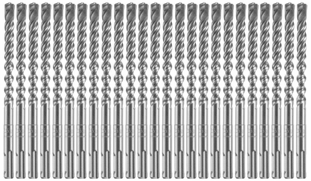 25 pc. 3/8 In. x 4 In. x 6 In. SDS-plus Bulldog Xtreme Carbide Rotary Hammer Drill Bits HCFC2061B25