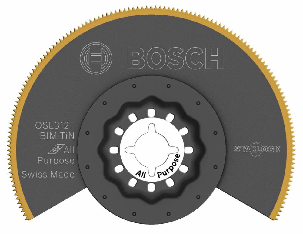 3-1/2 In. Starlock Oscillating Multi Tool Titanium Bi-Metal Segmented Saw Blade OSL312T