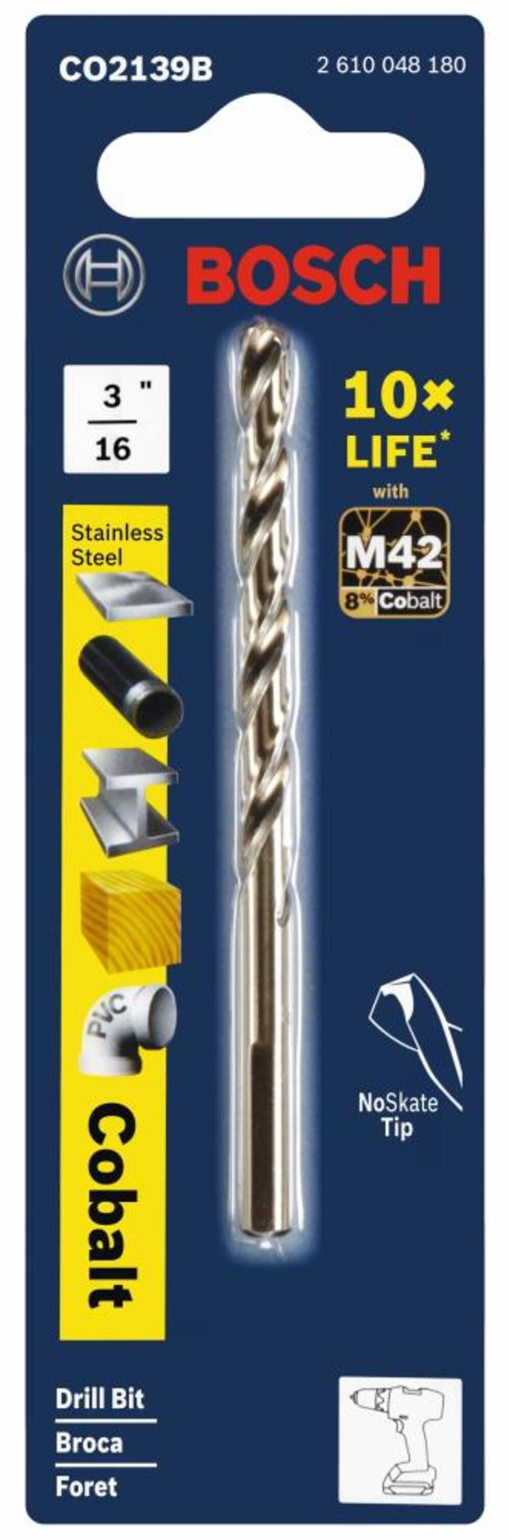 3/16 In. X 3-1/2 In. Cobalt M42 Drill Bit CO2139B