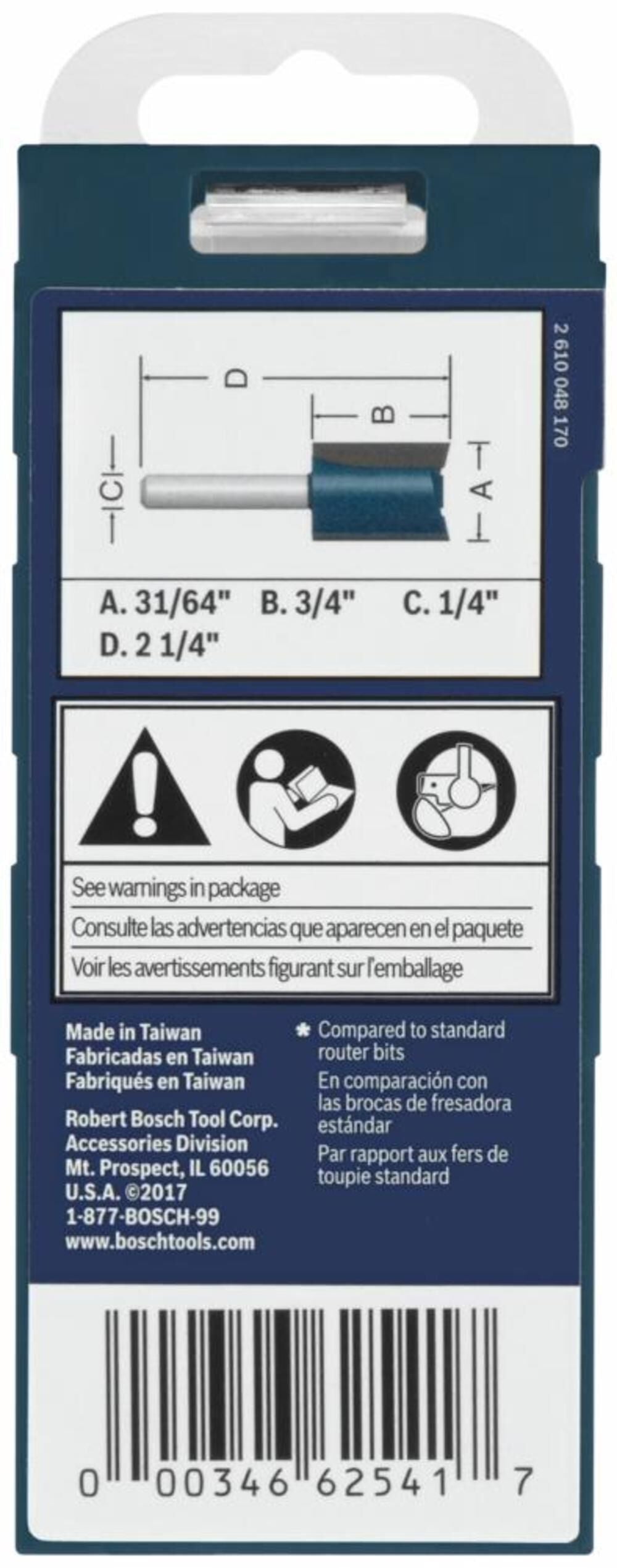 1/4-in Carbide-tipped Plywood Mortising Router Bit 84601MC