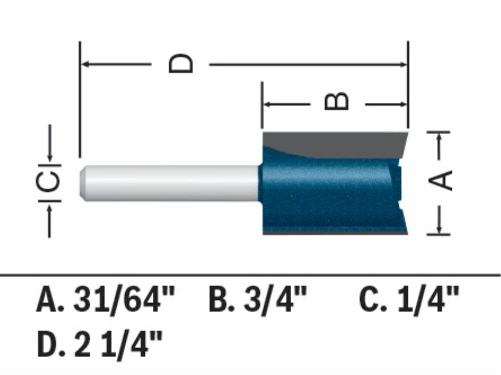 1/4-in Carbide-tipped Plywood Mortising Router Bit 84601MC