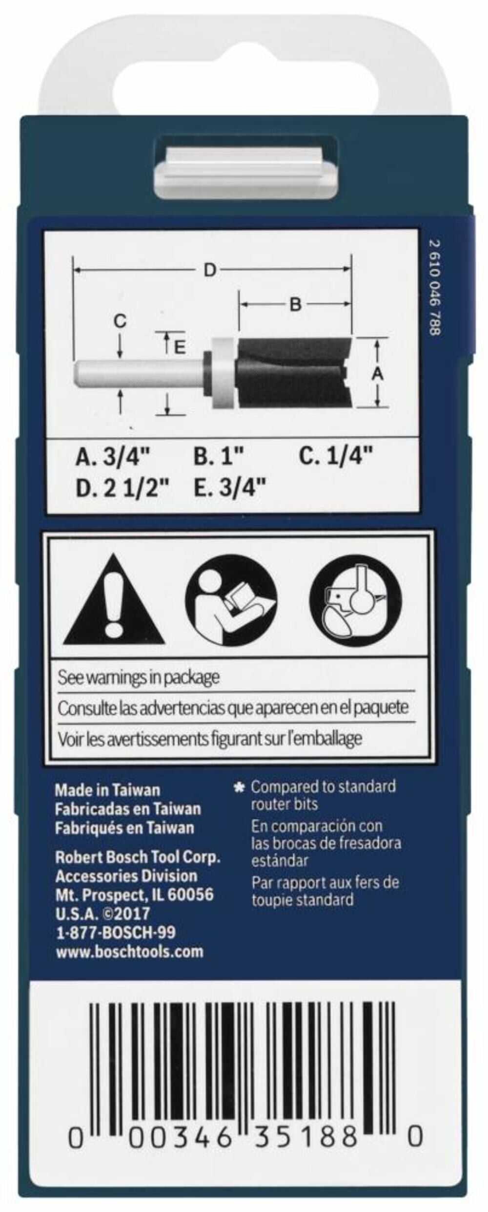 3/4-in Carbide-tipped Straight Router Bit 85682MC