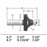 3/4-in Carbide-tipped Roundover Router Bit 85434MC