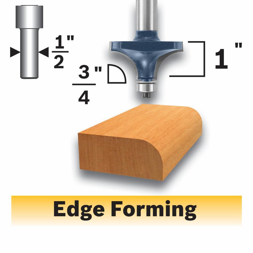 3/4-in Carbide-tipped Roundover Router Bit 85434MC