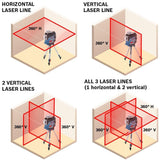 Red 330-ft Self-Leveling Indoor 360 Beam Cross-line Laser Level (Accessories Included) GLL3-330C