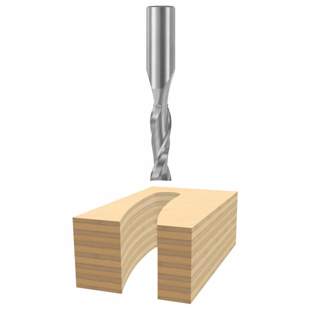 3/8 In. x 1-1/4 In. Solid Carbide 2-Flute Upcut Spiral Bit 85913M