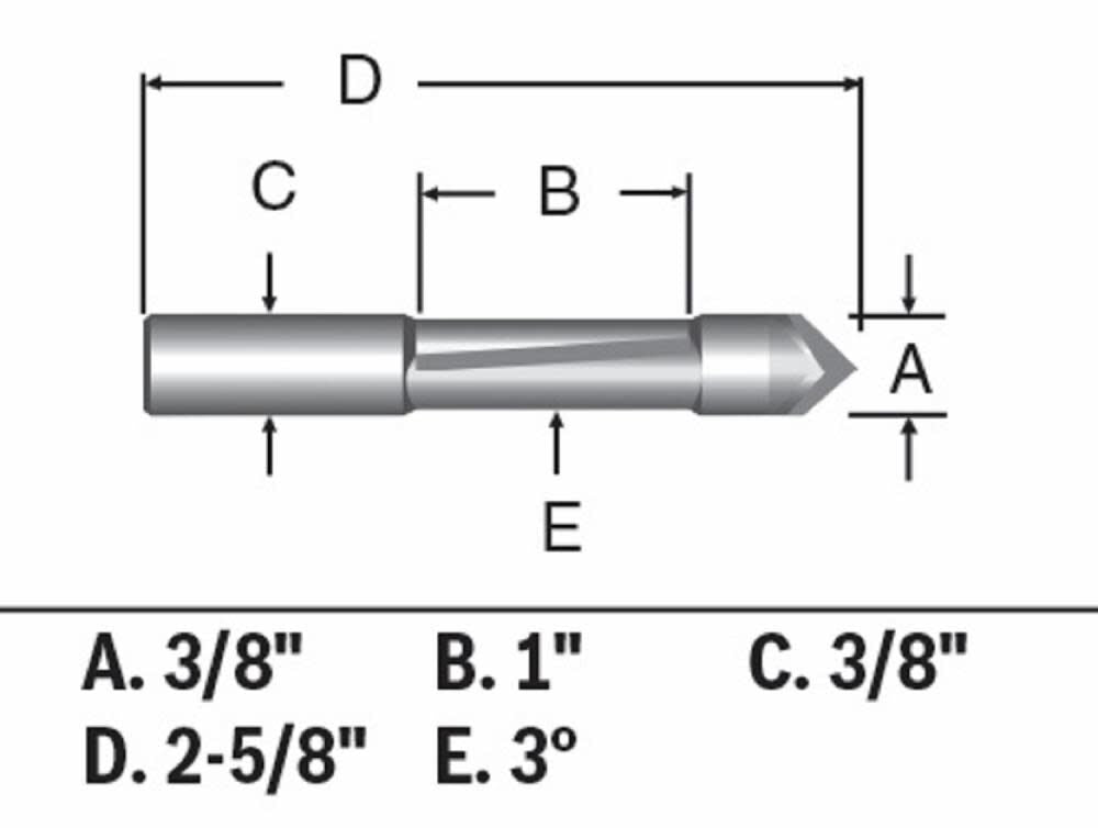 3/8-in Carbide-Tipped Concave Fluted Pilot Panel Router Bit 85245MC