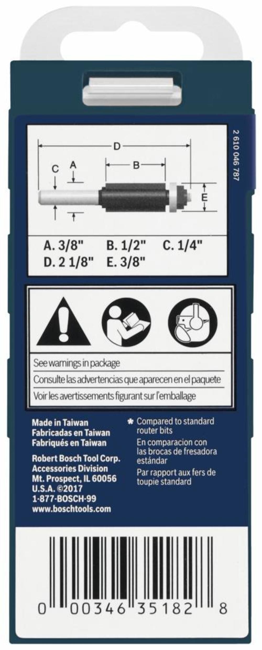 3/8-in Carbide-tipped Flush Trimmer Router Bit 85269MC