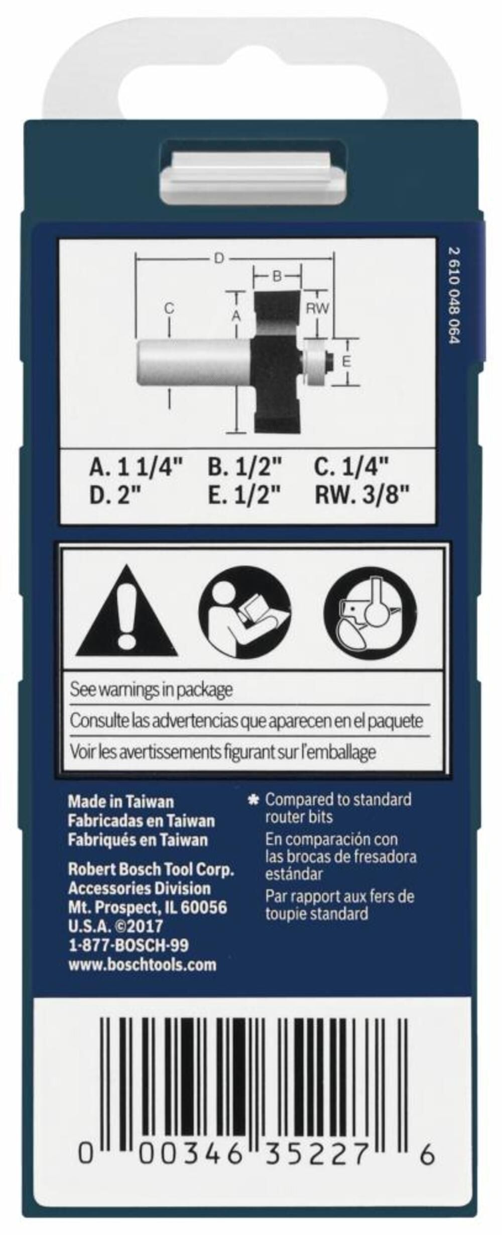 1-1/4-in Carbide-tipped Rabbeting Router Bit 85218MC