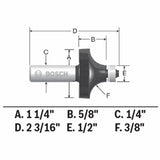 3/8-in Carbide-tipped Roundover Router Bit 85296MC