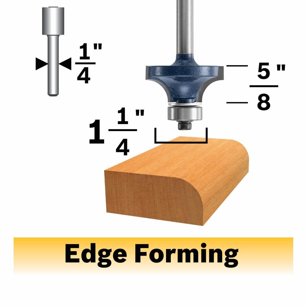 3/8-in Carbide-tipped Roundover Router Bit 85296MC