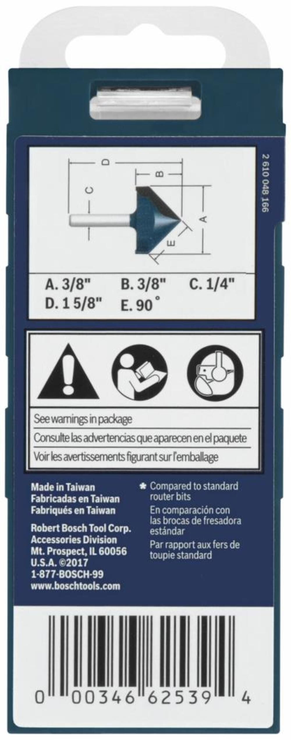 3/8-in Carbide-tipped V-groove and Scoring Router Bit 84300MC