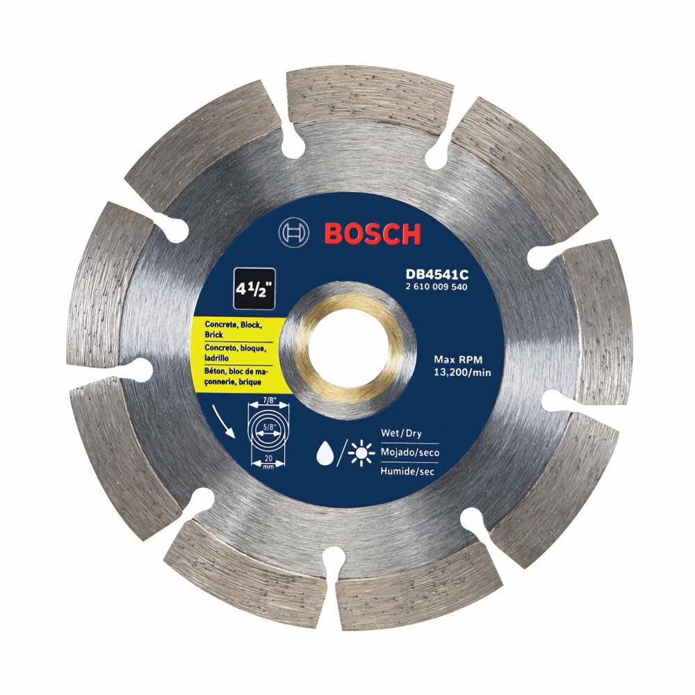 4-1/2-in Wet/Dry Segmented Rim Diamond Saw Blade DB4541C