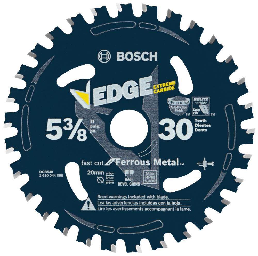 5-3/8 In. 30 Tooth Edge Circular Saw Blade for Ferrous Metal Cutting DCB530